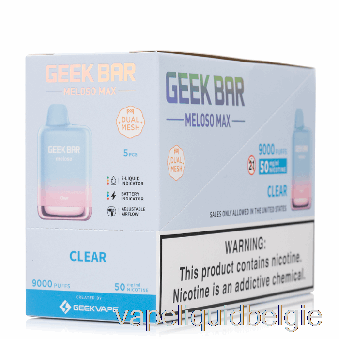 Vape België [5-pack] Geek Bar Meloso Max 9000 Wegwerp